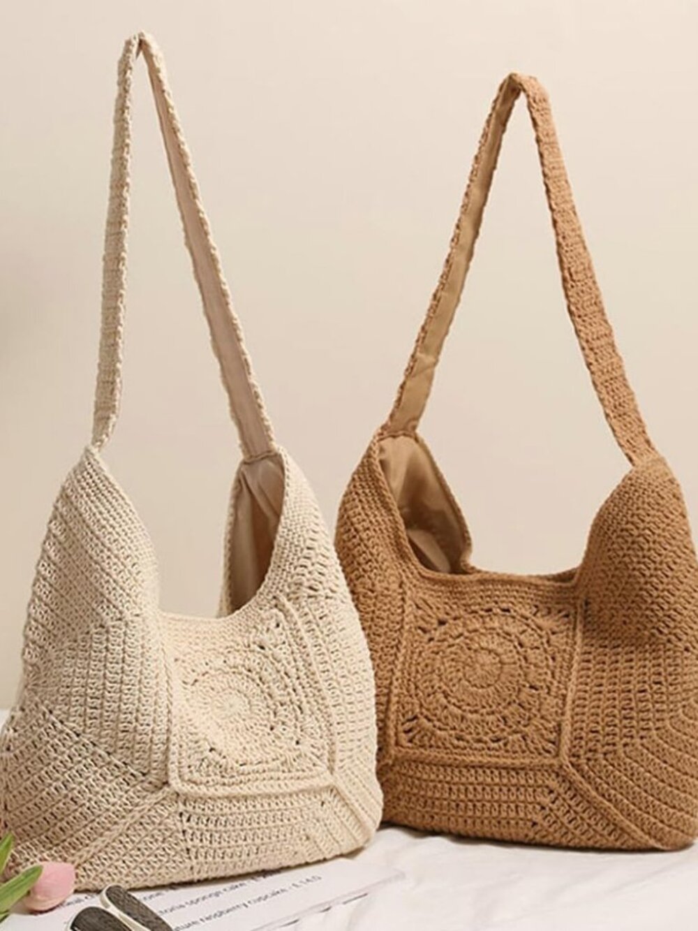 Women Large Straw Beach Bag Casual Bucket Tote Summer Woven Handbag Shoulder Bag - Picture 3 of 7